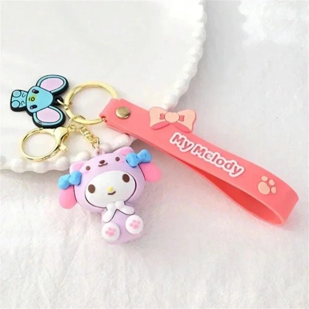 Cute pink blue sanrio melody doll pendant keychain hello kitty collectible girl